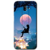 MRCİLETİSİM mrc188564 Yalnız Kadın Kılıf HD Desen Baskılı Arka Kapak Samsung Galaxy J8 ile uyumlu