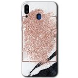 MRCİLETİSİM mrc188875 Simli Mermer Kılıf HD Desen Baskılı Arka Kapak Samsung Galaxy M10 ile uyumlu