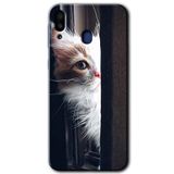 MRCİLETİSİM mrc189107 Kedi Bakışı Kılıf HD Desen Baskılı Arka Kapak Samsung Galaxy M10 ile uyumlu