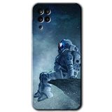 MRCİLETİSİM mrc190272 Astronot Yalnızlığı Kılıf HD Desen Baskılı Arka Kapak Samsung Galaxy M12 ile uyumlu