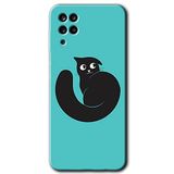 MRCİLETİSİM mrc190436 Cat Vector Kılıf HD Desen Baskılı Arka Kapak Samsung Galaxy M12 ile uyumlu