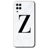 MRCİLETİSİM mrc190619 Beyaz Mermer Desenli Z Harfi Kılıf HD Desen Baskılı Arka Kapak Samsung Galaxy M12 ile uyumlu
