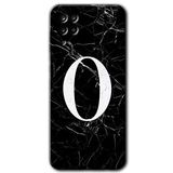 MRCİLETİSİM mrc190638 Siyah Mermer Desenli O Harfi Kılıf HD Desen Baskılı Arka Kapak Samsung Galaxy M12 ile uyumlu