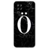 MRCİLETİSİM mrc190639 Siyah Mermer Desenli Ö Harfi Kılıf HD Desen Baskılı Arka Kapak Samsung Galaxy M12 ile uyumlu
