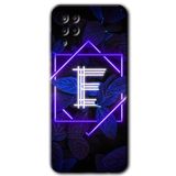 MRCİLETİSİM mrc190711 Dark Neon Yaprak E Harfi Kılıf HD Desen Baskılı Arka Kapak Samsung Galaxy M12 ile uyumlu