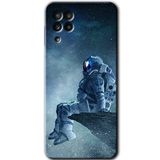 MRCİLETİSİM mrc191922 Astronot Yalnızlığı Kılıf HD Desen Baskılı Arka Kapak Samsung Galaxy M22 ile uyumlu