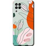 MRCİLETİSİM mrc192135 Vektör Çiçekler Kılıf HD Desen Baskılı Arka Kapak Samsung Galaxy M22 ile uyumlu