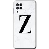 MRCİLETİSİM mrc192269 Beyaz Mermer Desenli Z Harfi Kılıf HD Desen Baskılı Arka Kapak Samsung Galaxy M22 ile uyumlu