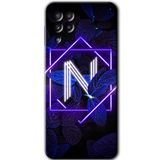 MRCİLETİSİM mrc192372 Dark Neon Yaprak N Harfi Kılıf HD Desen Baskılı Arka Kapak Samsung Galaxy M22 ile uyumlu