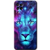 MRCİLETİSİM mrc192421 Neon Lion Kılıf HD Desen Baskılı Arka Kapak Samsung Galaxy M22 ile uyumlu