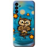 MRCİLETİSİM mrc192526 Owl Bird Stars Kılıf HD Desen Baskılı Arka Kapak Samsung Galaxy M23 ile uyumlu