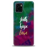 MRCİLETİSİM (mrc19264) Tam Ekran Koruyucu Kılıf HD Baskılı Kılıf Faith Hope Love Vivo Y21S ile uyumlu