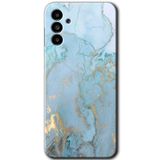 MRCİLETİSİM mrc192719 Mavi Gold Mermer Kılıf HD Desen Baskılı Arka Kapak Samsung Galaxy M23 ile uyumlu