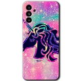 MRCİLETİSİM mrc192732 Unicorn Kristal Kılıf HD Desen Baskılı Arka Kapak Samsung Galaxy M23 ile uyumlu