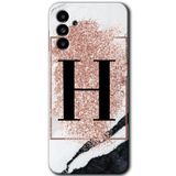 MRCİLETİSİM mrc192756 Pembe Mermer Desenli H Harfi Kılıf HD Desen Baskılı Arka Kapak Samsung Galaxy M23 ile uyumlu
