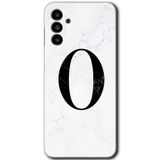 MRCİLETİSİM mrc192796 Beyaz Mermer Desenli O Harfi Kılıf HD Desen Baskılı Arka Kapak Samsung Galaxy M23 ile uyumlu