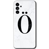 MRCİLETİSİM mrc192797 Beyaz Mermer Desenli Ö Harfi Kılıf HD Desen Baskılı Arka Kapak Samsung Galaxy M23 ile uyumlu