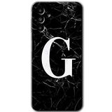 MRCİLETİSİM mrc192828 Siyah Mermer Desenli G Harfi Kılıf HD Desen Baskılı Arka Kapak Samsung Galaxy M23 ile uyumlu