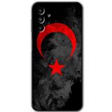 MRCİLETİSİM mrc192872 Black Ayyıldız Kılıf HD Desen Baskılı Arka Kapak Samsung Galaxy M23 ile uyumlu