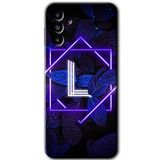 MRCİLETİSİM mrc192920 Dark Neon Yaprak L Harfi Kılıf HD Desen Baskılı Arka Kapak Samsung Galaxy M23 ile uyumlu