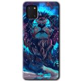 MRCİLETİSİM mrc19320 Neon Aslan Kılıf Baskılı Kapak 5D Tam Kaplayan Cam Samsung Galaxy Note 10 Lite ile uyumlu