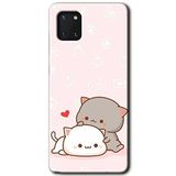 MRCİLETİSİM mrc19359 Kedi Aşkı Kılıf Baskılı Kapak 5D Tam Kaplayan Cam Samsung Galaxy Note 10 Lite ile uyumlu