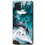MRCİLETİSİM mrc19387 Deniz Kıyısı Kılıf Baskılı Kapak 5D Tam Kaplayan Cam Samsung Galaxy Note 10 Lite ile uyumlu