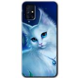 MRCİLETİSİM mrc194288 Cat Glance Kılıf HD Desen Baskılı Arka Kapak Samsung Galaxy M31s ile uyumlu
