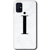 MRCİLETİSİM mrc194438 Beyaz Mermer Desenli İ Harfi Kılıf HD Desen Baskılı Arka Kapak Samsung Galaxy M31s ile uyumlu