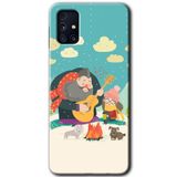 MRCİLETİSİM mrc194461 Kış Pikniği Kılıf HD Desen Baskılı Arka Kapak Samsung Galaxy M31s ile uyumlu