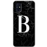 MRCİLETİSİM mrc194470 Siyah Mermer Desenli B Harfi Kılıf HD Desen Baskılı Arka Kapak Samsung Galaxy M31s ile uyumlu