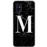 MRCİLETİSİM mrc194485 Siyah Mermer Desenli M Harfi Kılıf HD Desen Baskılı Arka Kapak Samsung Galaxy M31s ile uyumlu