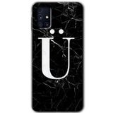 MRCİLETİSİM mrc194496 Siyah Mermer Desenli Ü Harfi Kılıf HD Desen Baskılı Arka Kapak Samsung Galaxy M31s ile uyumlu