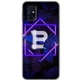 MRCİLETİSİM mrc194556 Dark Neon Yaprak B Harfi Kılıf HD Desen Baskılı Arka Kapak Samsung Galaxy M31s ile uyumlu