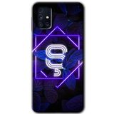 MRCİLETİSİM mrc194590 Dark Neon Yaprak Ş Harfi Kılıf HD Desen Baskılı Arka Kapak Samsung Galaxy M31s ile uyumlu