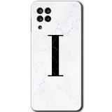 MRCİLETİSİM mrc194989 Beyaz Mermer Desenli I Harfi Kılıf HD Desen Baskılı Arka Kapak Samsung Galaxy M32 ile uyumlu