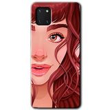MRCİLETİSİM mrc19500 Kızıl Kız Kılıf Baskılı Kapak 5D Tam Kaplayan Cam Samsung Galaxy Note 10 Lite ile uyumlu