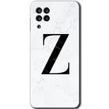 MRCİLETİSİM mrc195019 Beyaz Mermer Desenli Z Harfi Kılıf HD Desen Baskılı Arka Kapak Samsung Galaxy M32 ile uyumlu