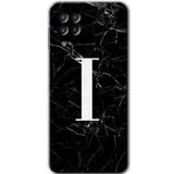 MRCİLETİSİM mrc195031 Siyah Mermer Desenli I Harfi Kılıf HD Desen Baskılı Arka Kapak Samsung Galaxy M32 ile uyumlu