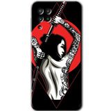 MRCİLETİSİM mrc195148 Samurai Girl Kılıf HD Desen Baskılı Arka Kapak Samsung Galaxy M32 ile uyumlu