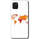 MRCİLETİSİM mrc19518 Dünya Haritası Kılıf Baskılı Kapak 5D Tam Kaplayan Cam Samsung Galaxy Note 10 Lite ile uyumlu