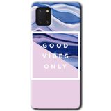 MRCİLETİSİM mrc19521 Good Vibes Kılıf Baskılı Kapak 5D Tam Kaplayan Cam Samsung Galaxy Note 10 Lite ile uyumlu