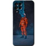 MRCİLETİSİM mrc195216 Smoke Astronot Kılıf HD Desen Baskılı Arka Kapak Samsung Galaxy M33 ile uyumlu