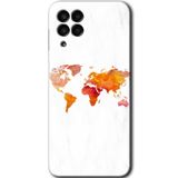 MRCİLETİSİM mrc195458 Dünya Haritası Kılıf HD Desen Baskılı Arka Kapak Samsung Galaxy M33 ile uyumlu