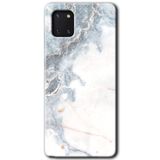 MRCİLETİSİM mrc19546 White Marble Kılıf Baskılı Kapak 5D Tam Kaplayan Cam Samsung Galaxy Note 10 Lite ile uyumlu