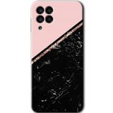 MRCİLETİSİM mrc195489 Yarım Mermer Kılıf HD Desen Baskılı Arka Kapak Samsung Galaxy M33 ile uyumlu