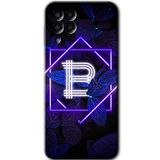 MRCİLETİSİM mrc195656 Dark Neon Yaprak B Harfi Kılıf HD Desen Baskılı Arka Kapak Samsung Galaxy M33 ile uyumlu