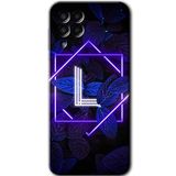 MRCİLETİSİM mrc195670 Dark Neon Yaprak L Harfi Kılıf HD Desen Baskılı Arka Kapak Samsung Galaxy M33 ile uyumlu