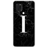 MRCİLETİSİM mrc19640 Siyah Mermer Desenli İ Harfi Kılıf Baskılı Kapak 5D Tam Kaplayan Cam Samsung Galaxy Note 10 Lite ile uyumlu