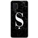 MRCİLETİSİM mrc19653 Siyah Mermer Desenli Ş Harfi Kılıf Baskılı Kapak 5D Tam Kaplayan Cam Samsung Galaxy Note 10 Lite ile uyumlu